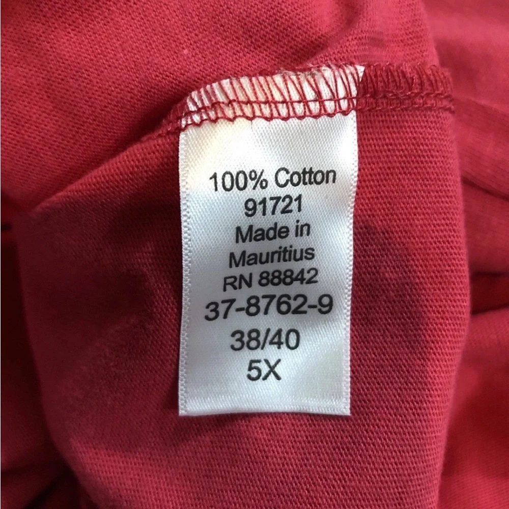 Roaman’s Pink/Rose long Sleeve V Neck Top - Womens 5X, Bust 35”, Length 33.5” - Picture 4 of 6